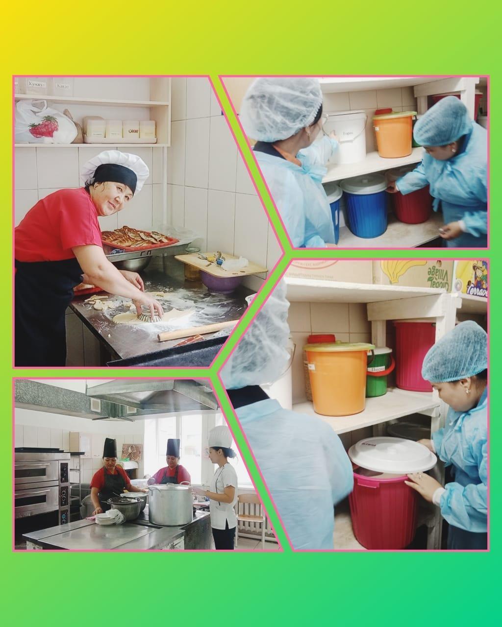 Асханадағы кезекшілік                                                                 Дежурство в столовой